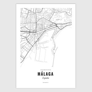 Malaga poster kaart