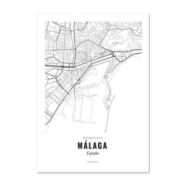 Malaga poster kaart